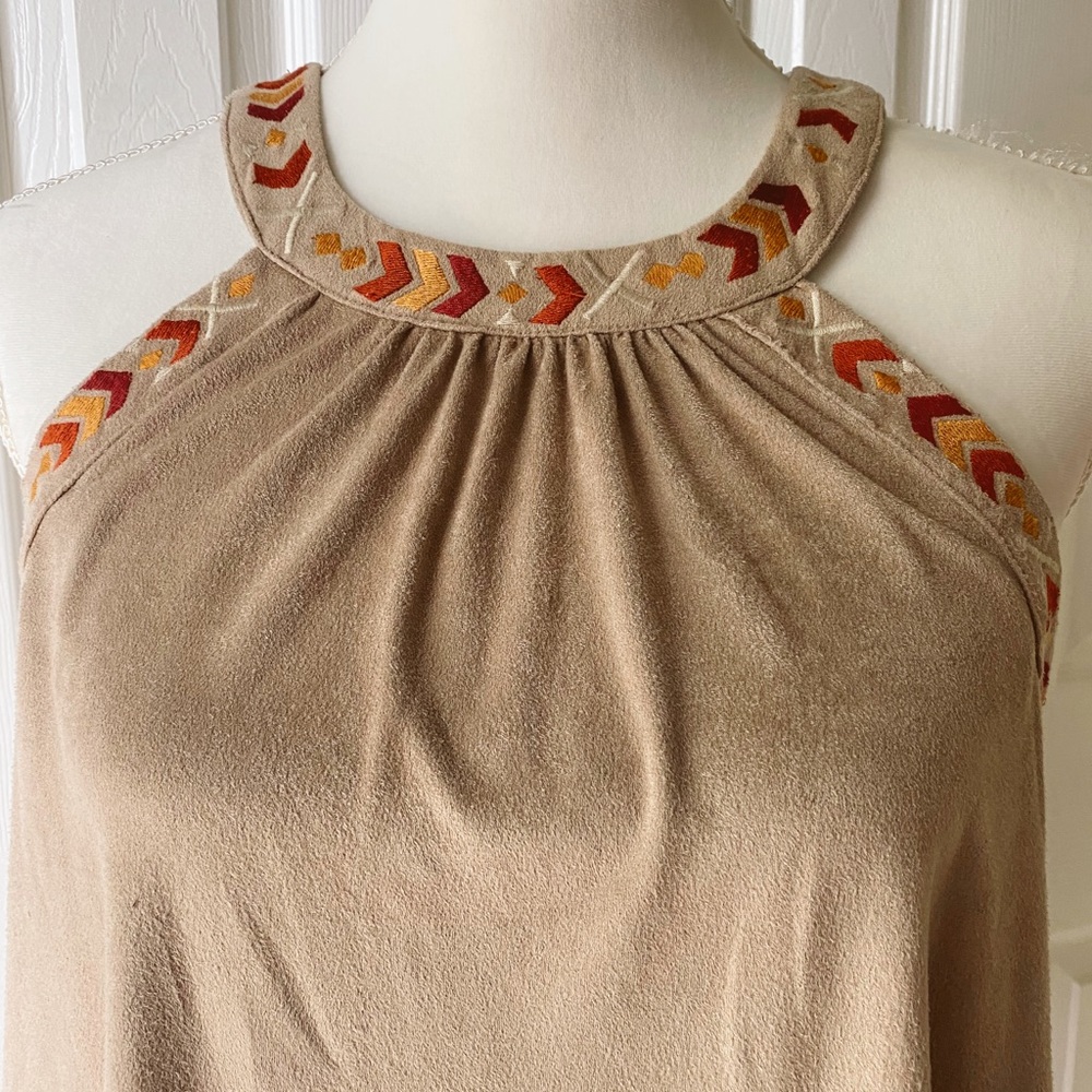 Large Faux Suede Halter Top